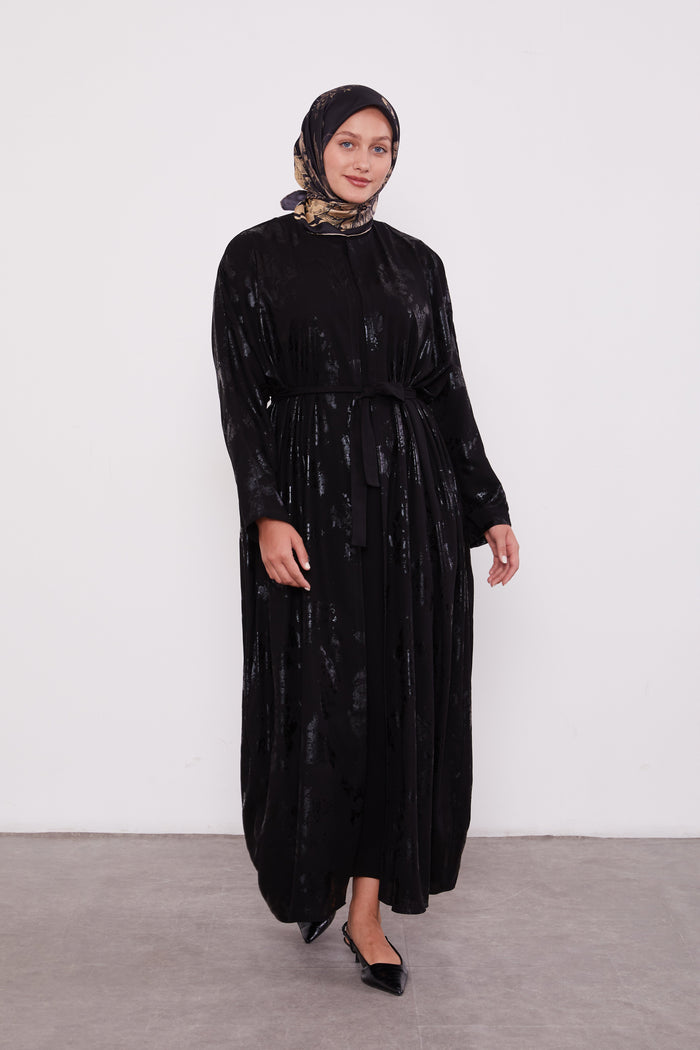 Shimmer Batwing Kimono Set Black 520358