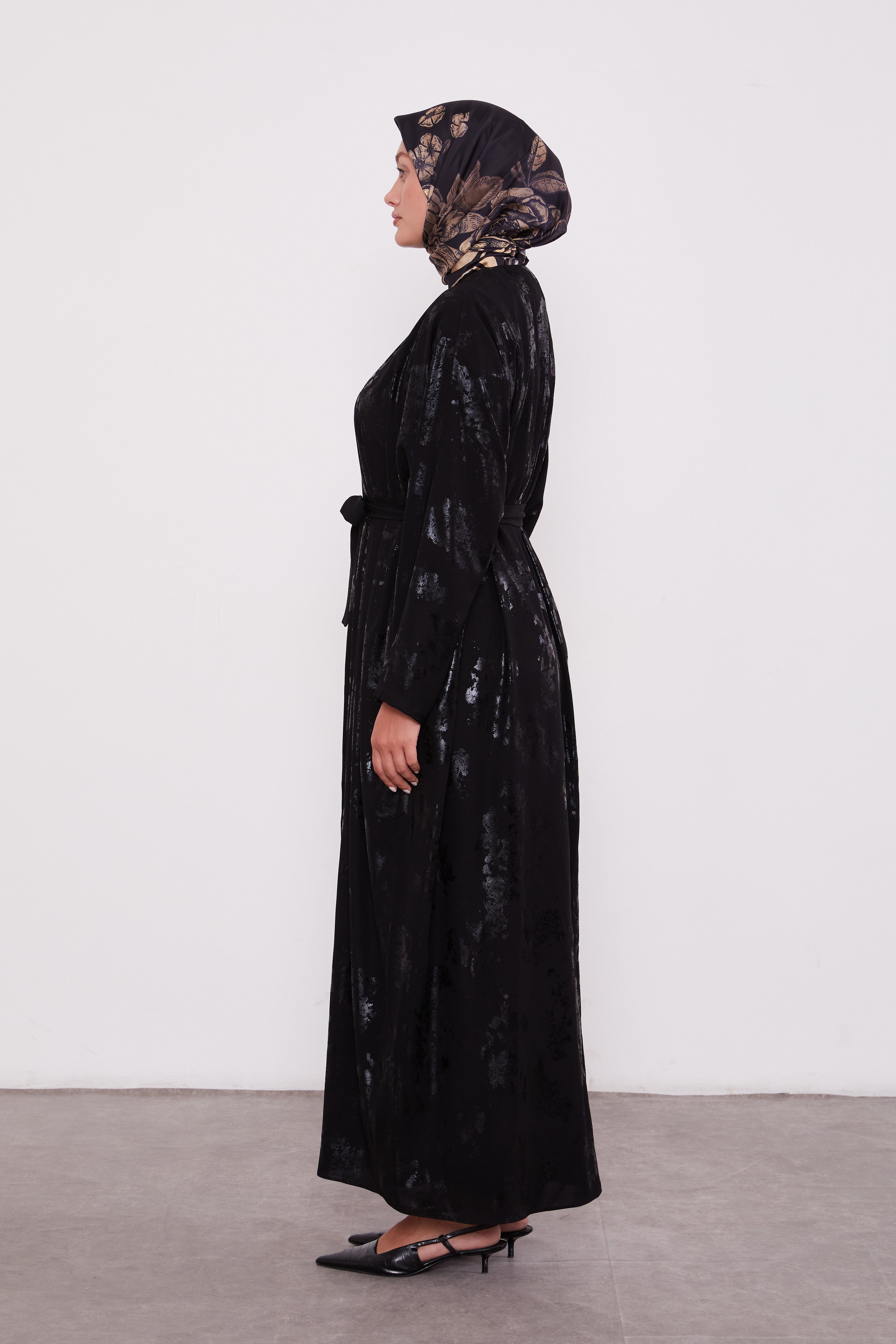 Shimmer Batwing Kimono Set Black 520358