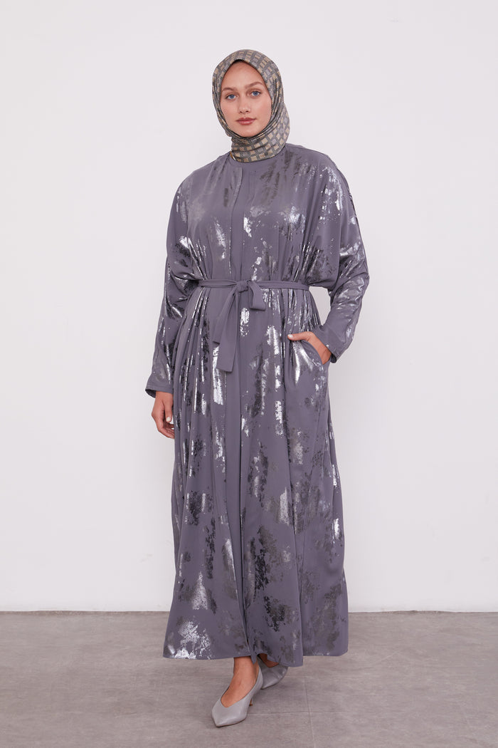 Shimmer Batwing Kimono Set Grey 520358