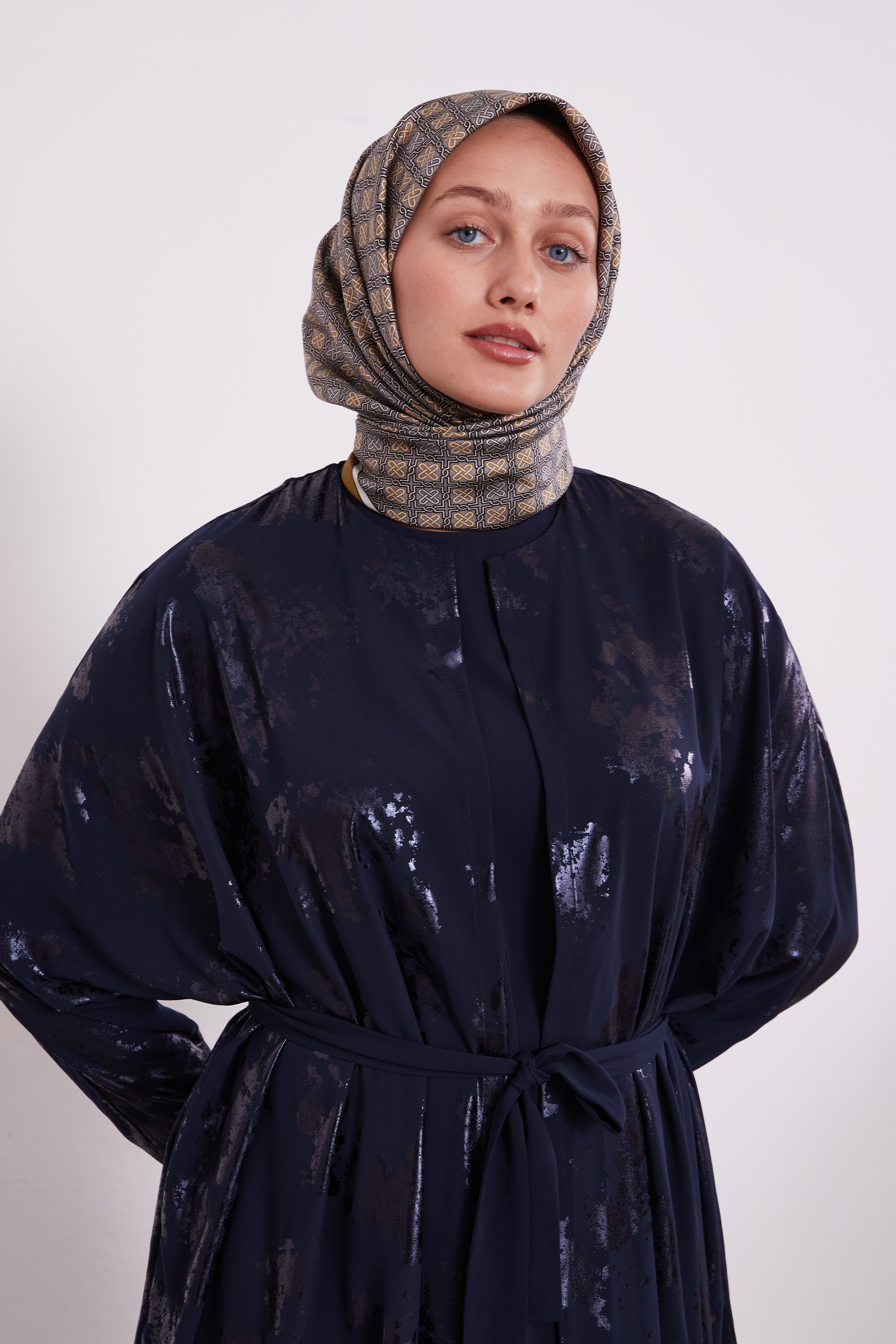 Shimmer Batwing Kimono Set Navy 520358