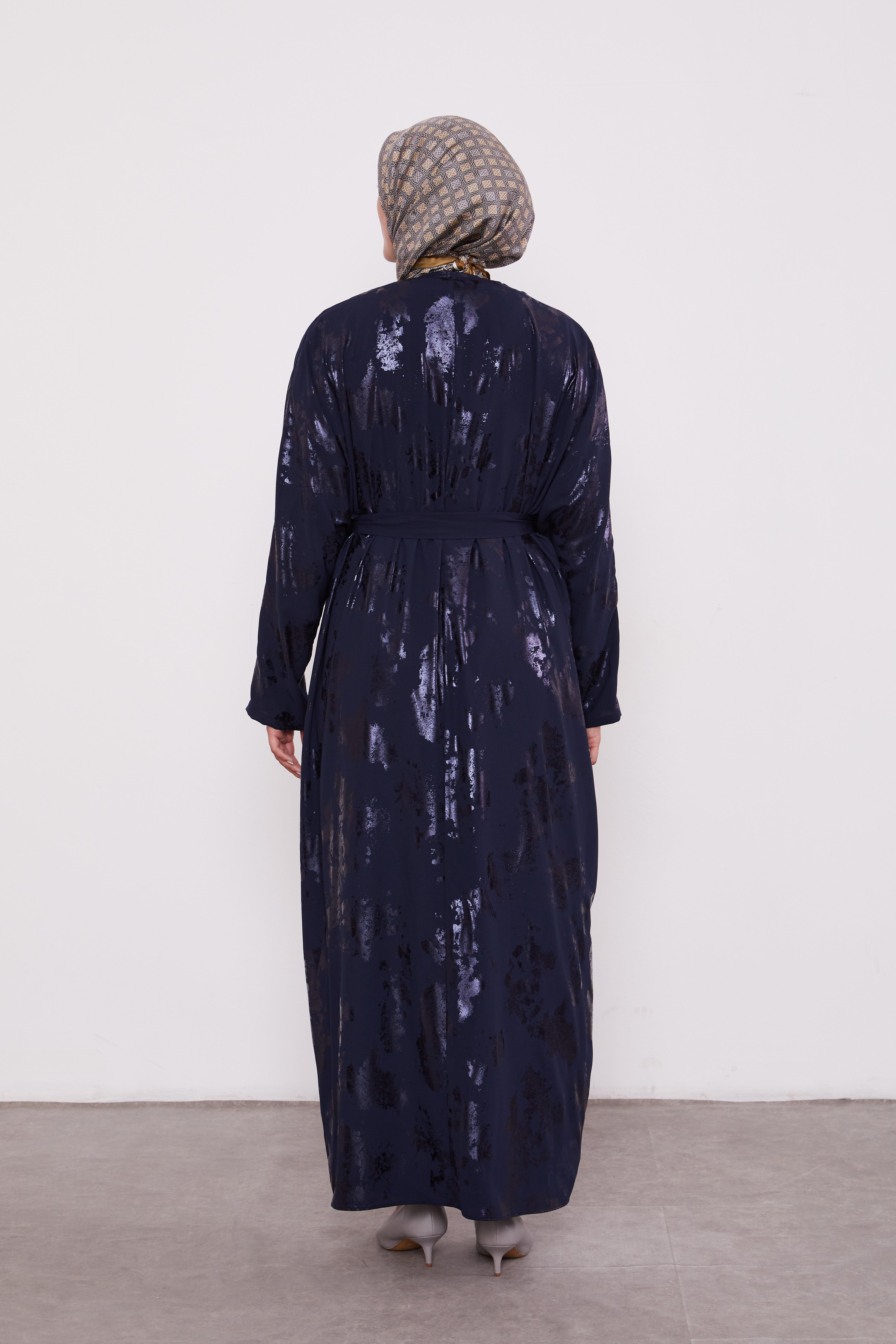 Shimmer Batwing Kimono Set Navy 520358