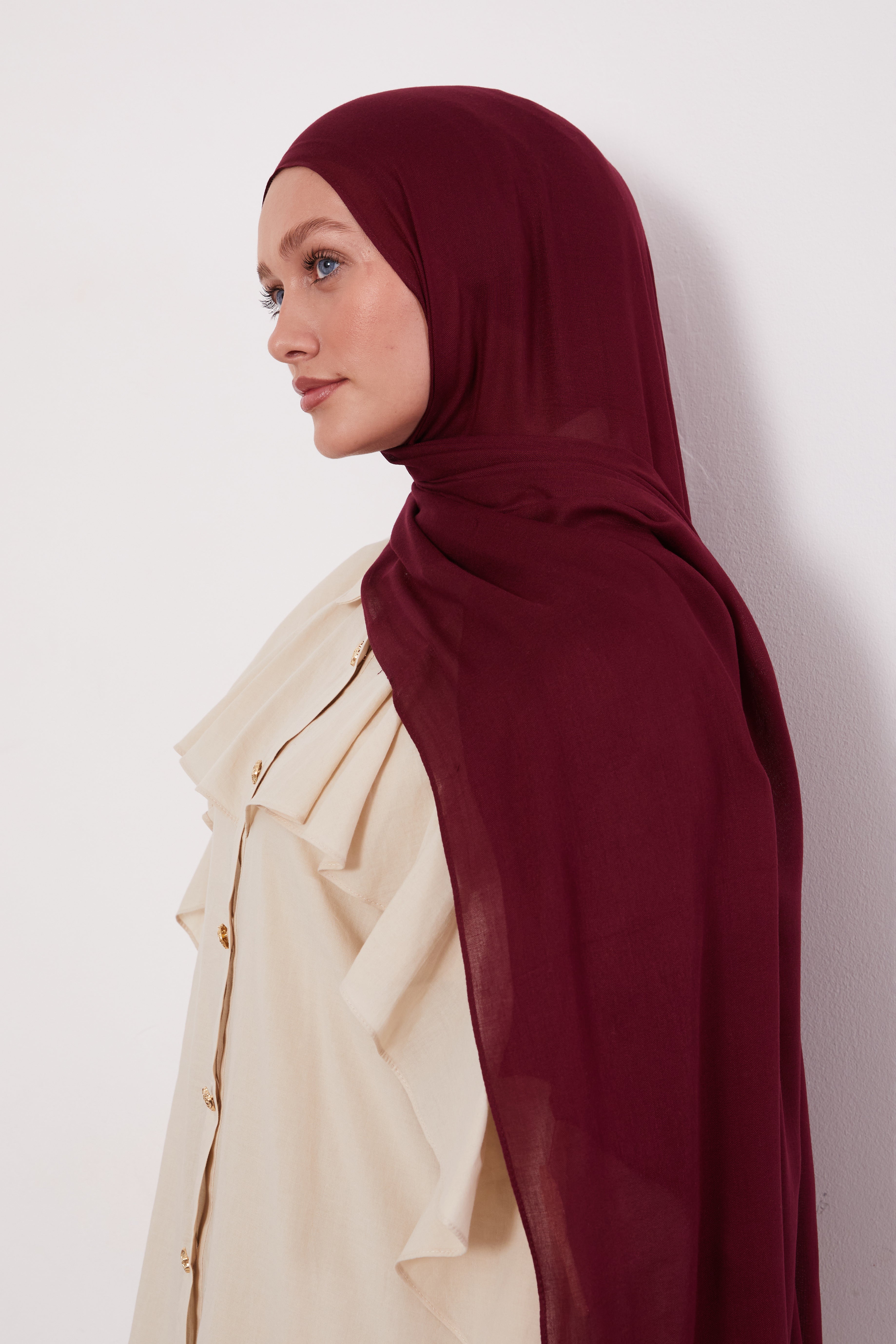 Modal Hijab Burgundy Col 15