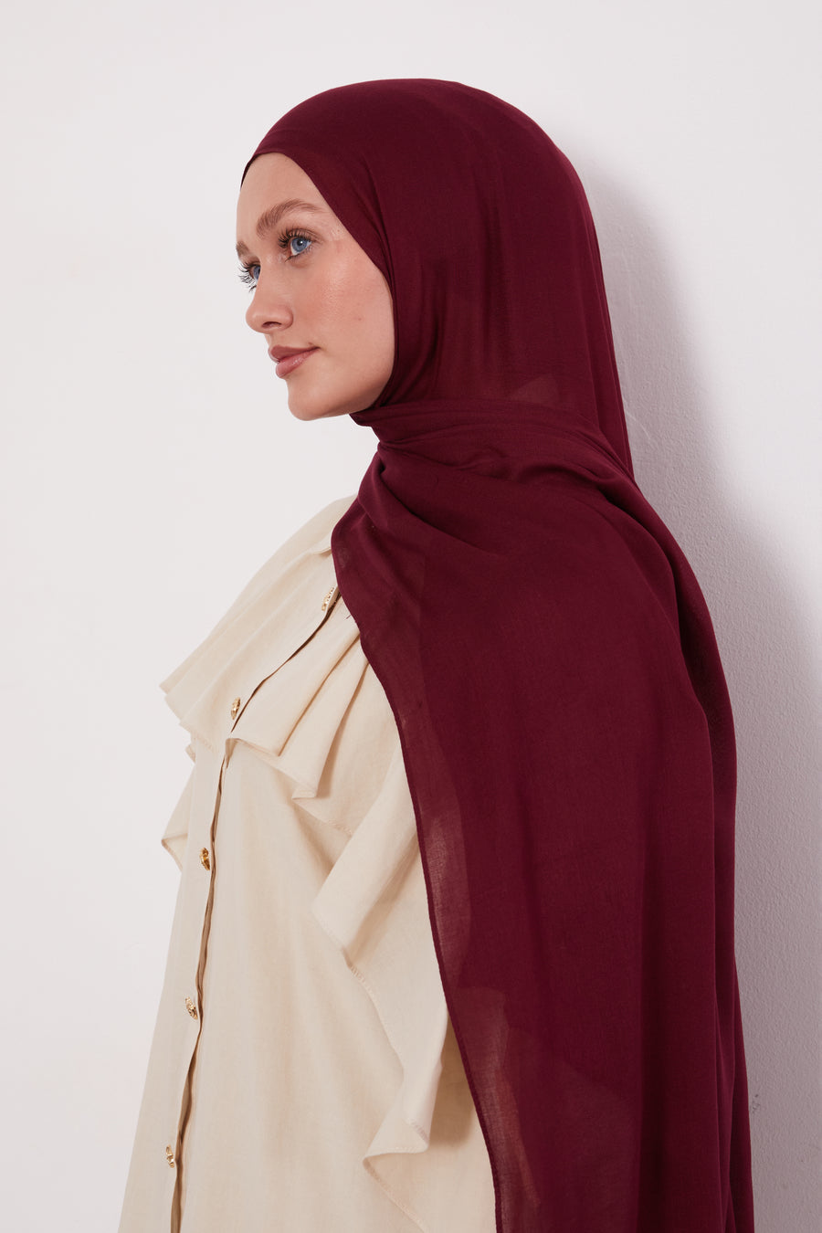 Modal Hijab Burgundy Col 15