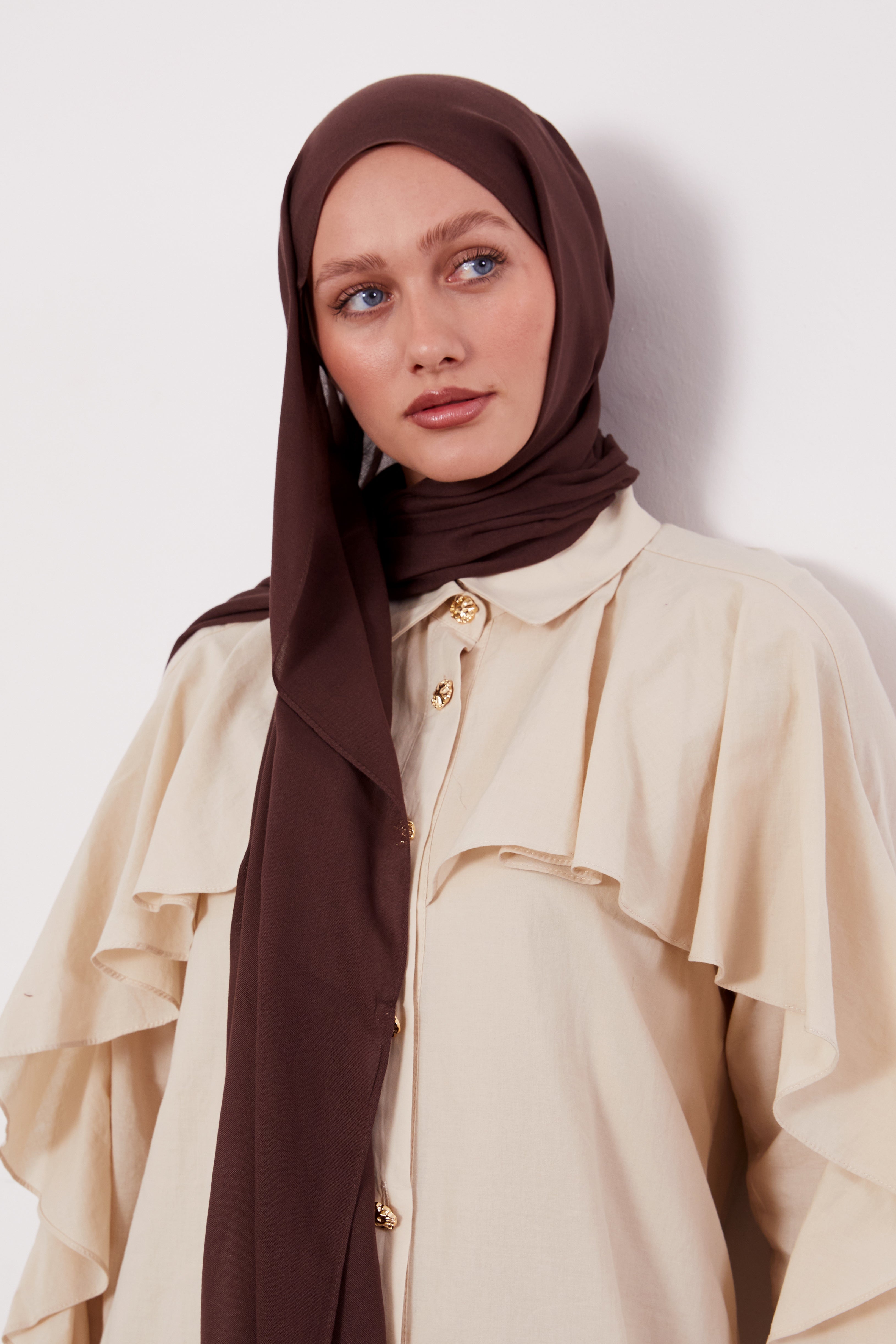 Modal Hijab Chocolate Brown Col 11