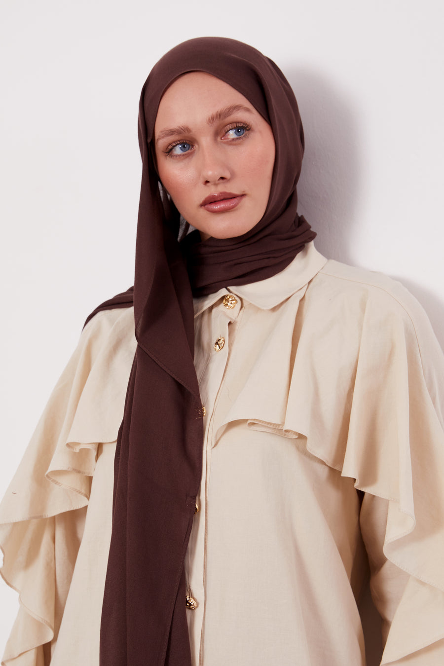 Modal Hijab Chocolate Brown Col 11