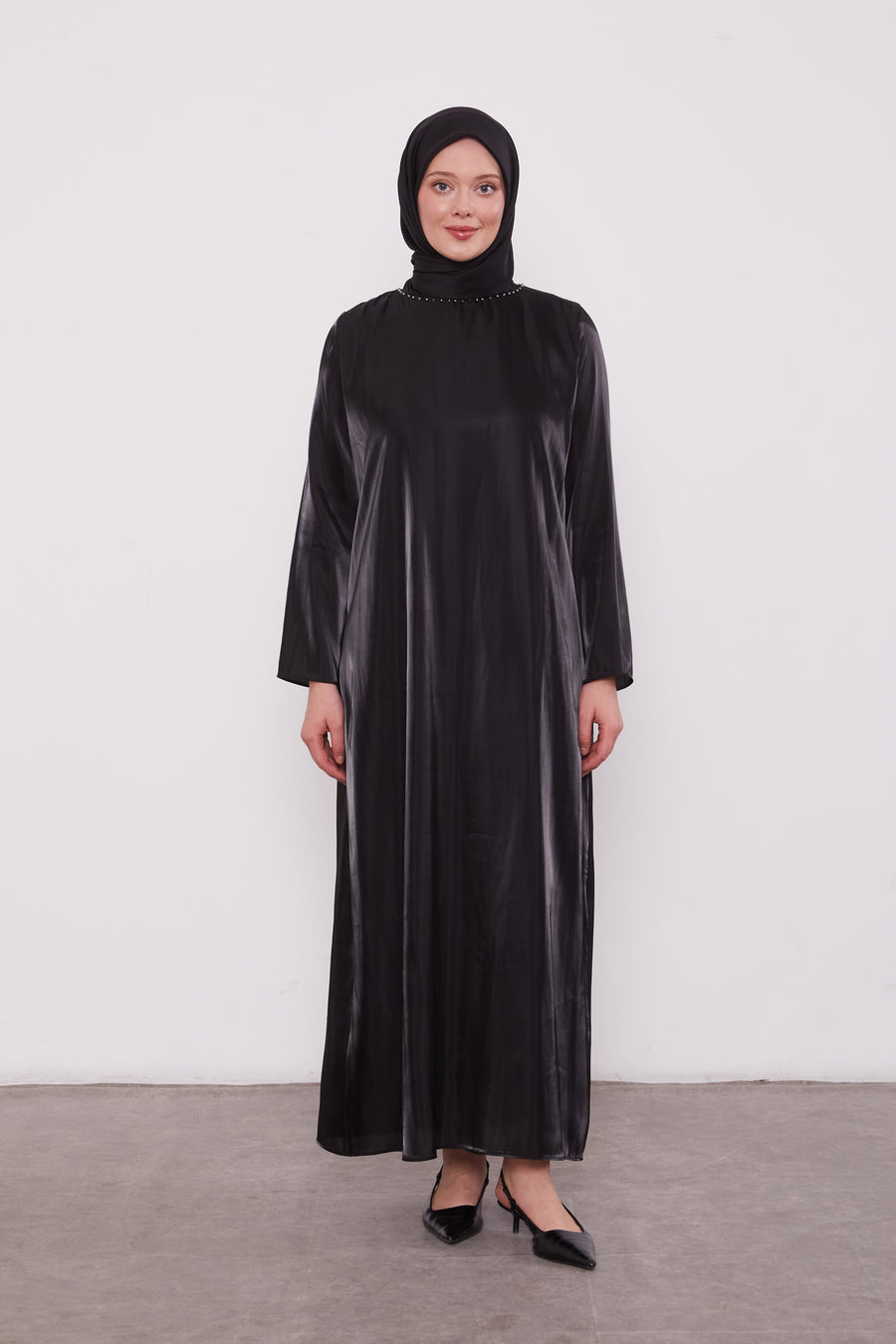 Organza 2 Piece Detailed Kimono Set Black 520716