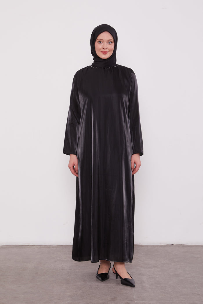 Organza 2 Piece Detailed Kimono Set Black 520716