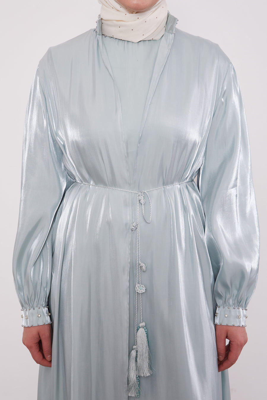 Organza 2 Piece Detailed Kimono Set Mint Green 520716