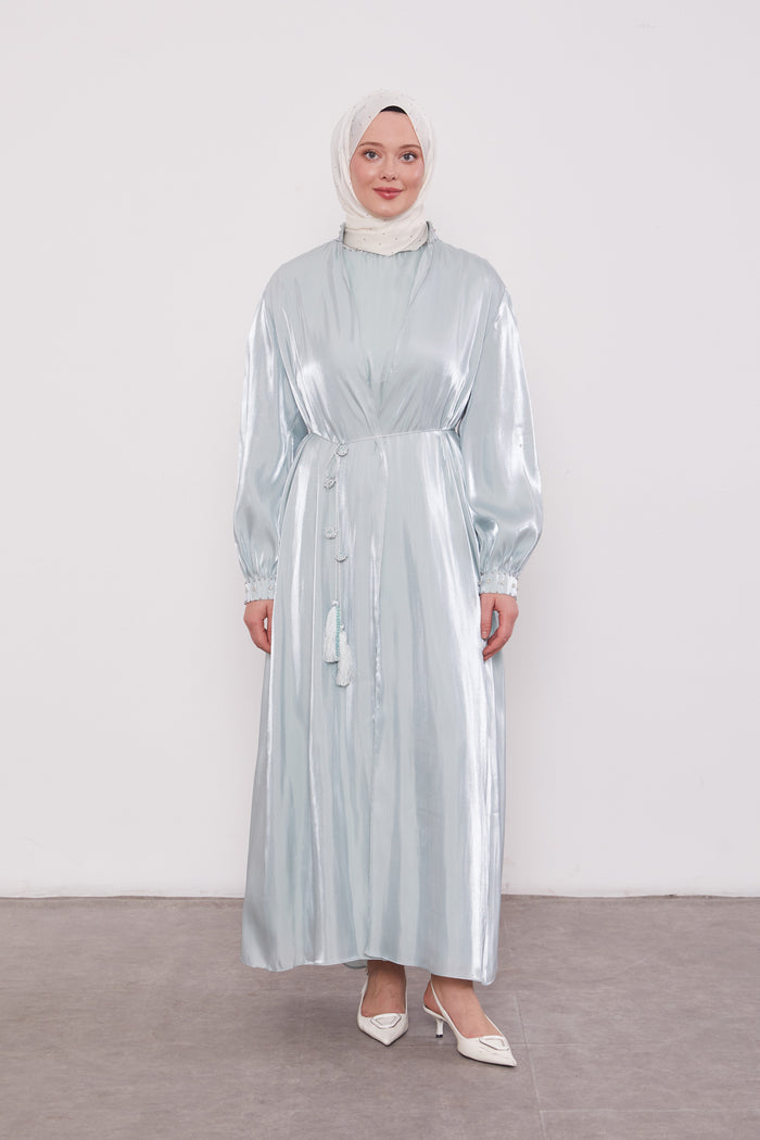 Organza 2 Piece Detailed Kimono Set Mint Green 520716