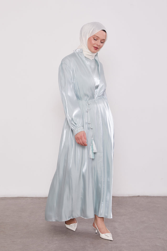 Organza 2 Piece Detailed Kimono Set Mint Green 520716