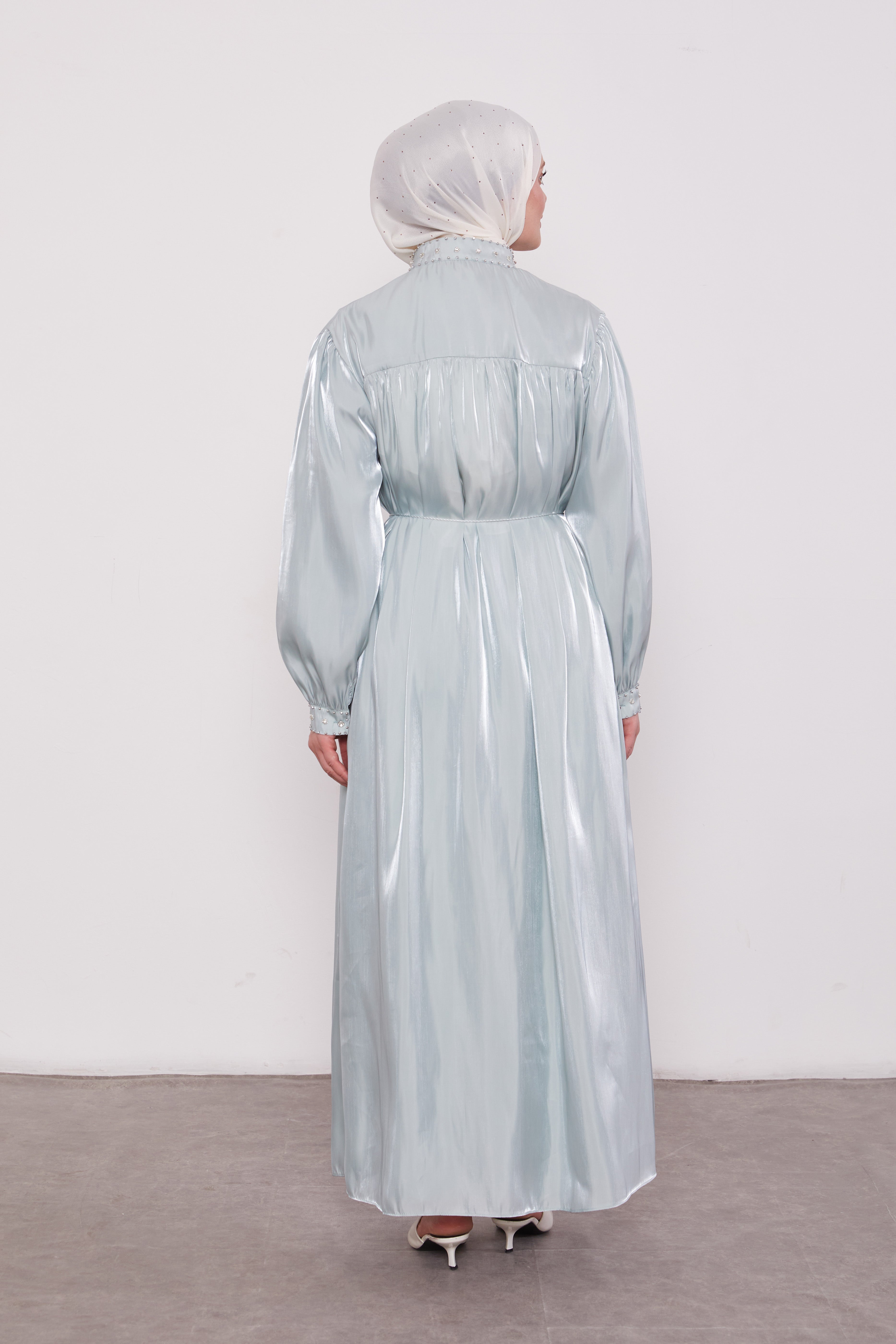 Organza 2 Piece Detailed Kimono Set Mint