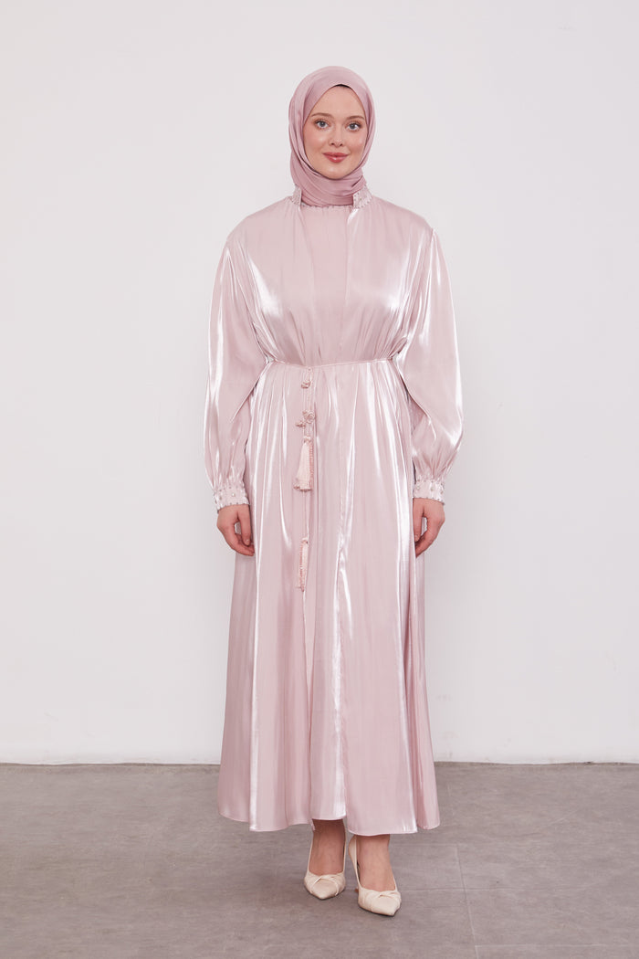 Organza 2 Piece Detailed Kimono Set Powder 520716