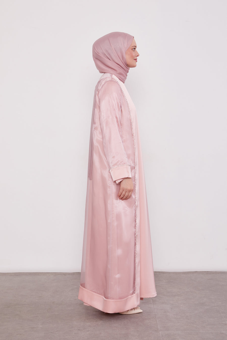 Luxury Satin 2 Piece Kimono Set Powder 520706