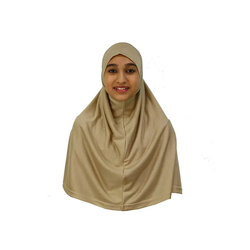 Beige Girls Hijab - Large Size