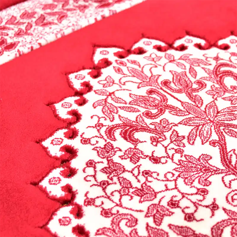 Memory Foam Padded Prayer Mat Red And White