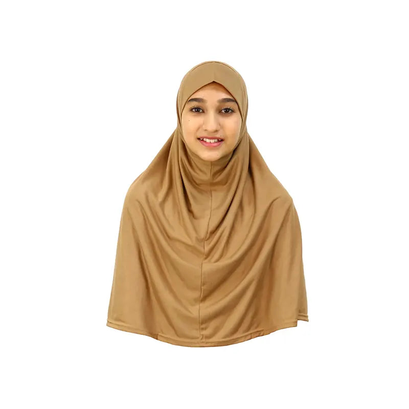 Camel Girls Hijab - Large Size