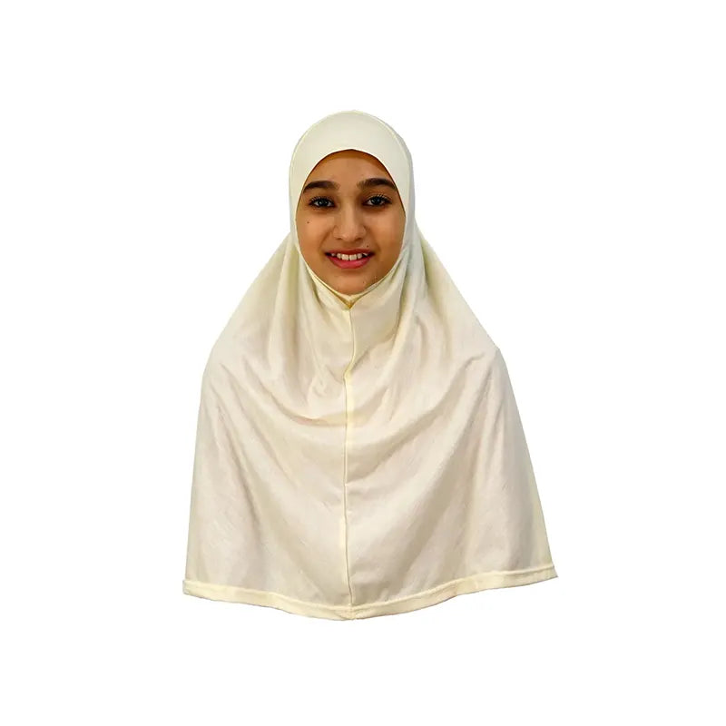 Cream Girls Hijab - Large Size