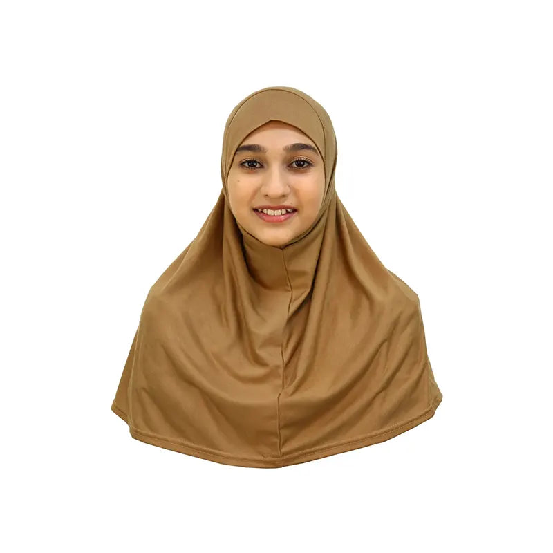 Light Brown Girls Hijab - Medium Size