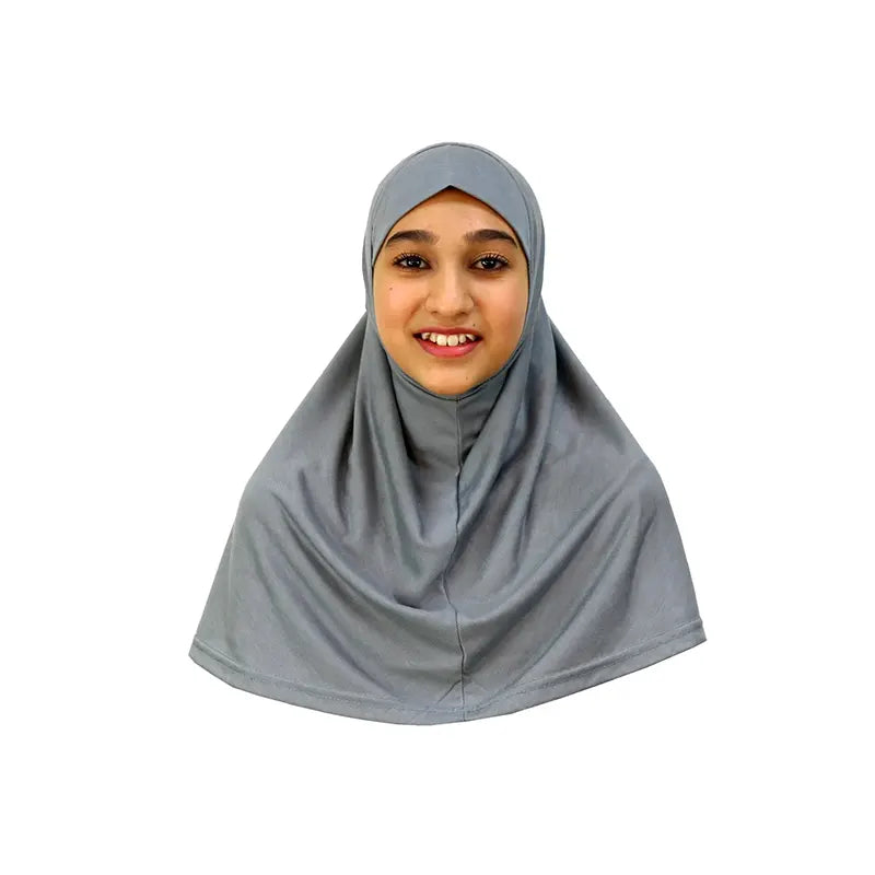 Light Grey Girls Hijab - Medium Size