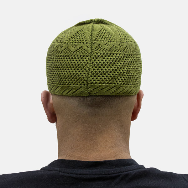 Mens Premium Knit Prayer Hat Olive