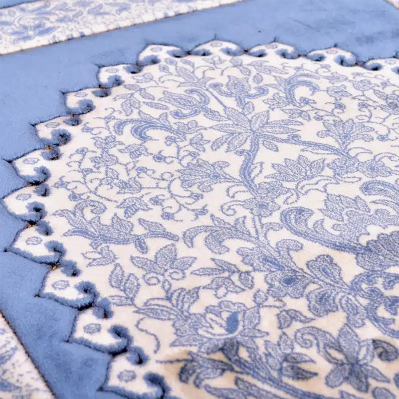 Memory Foam Padded Prayer Mat Blue And Beige
