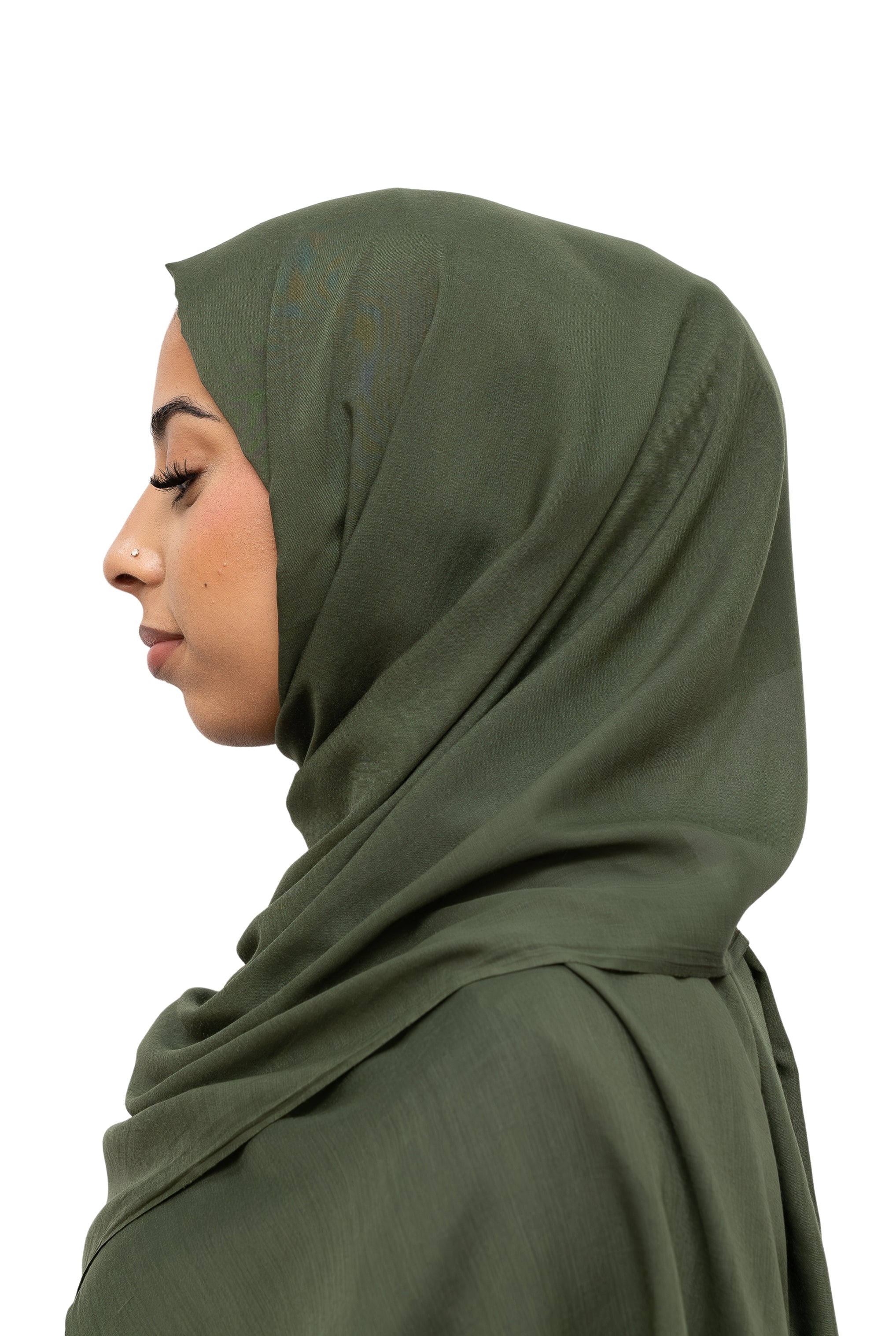Exclusive Cotton Hijab Olive Green Col 73