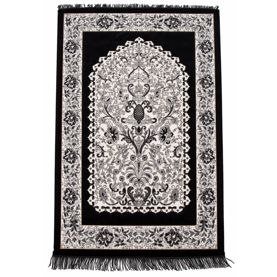 Memory Foam Padded Prayer Mat Black And White