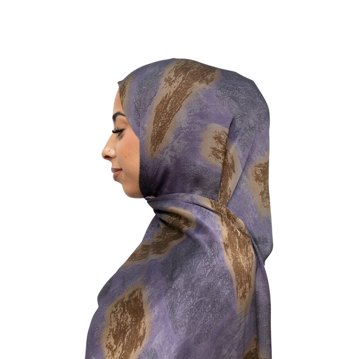 Vella Print Style 3-8 Silk Chiffon Hijab Lilac