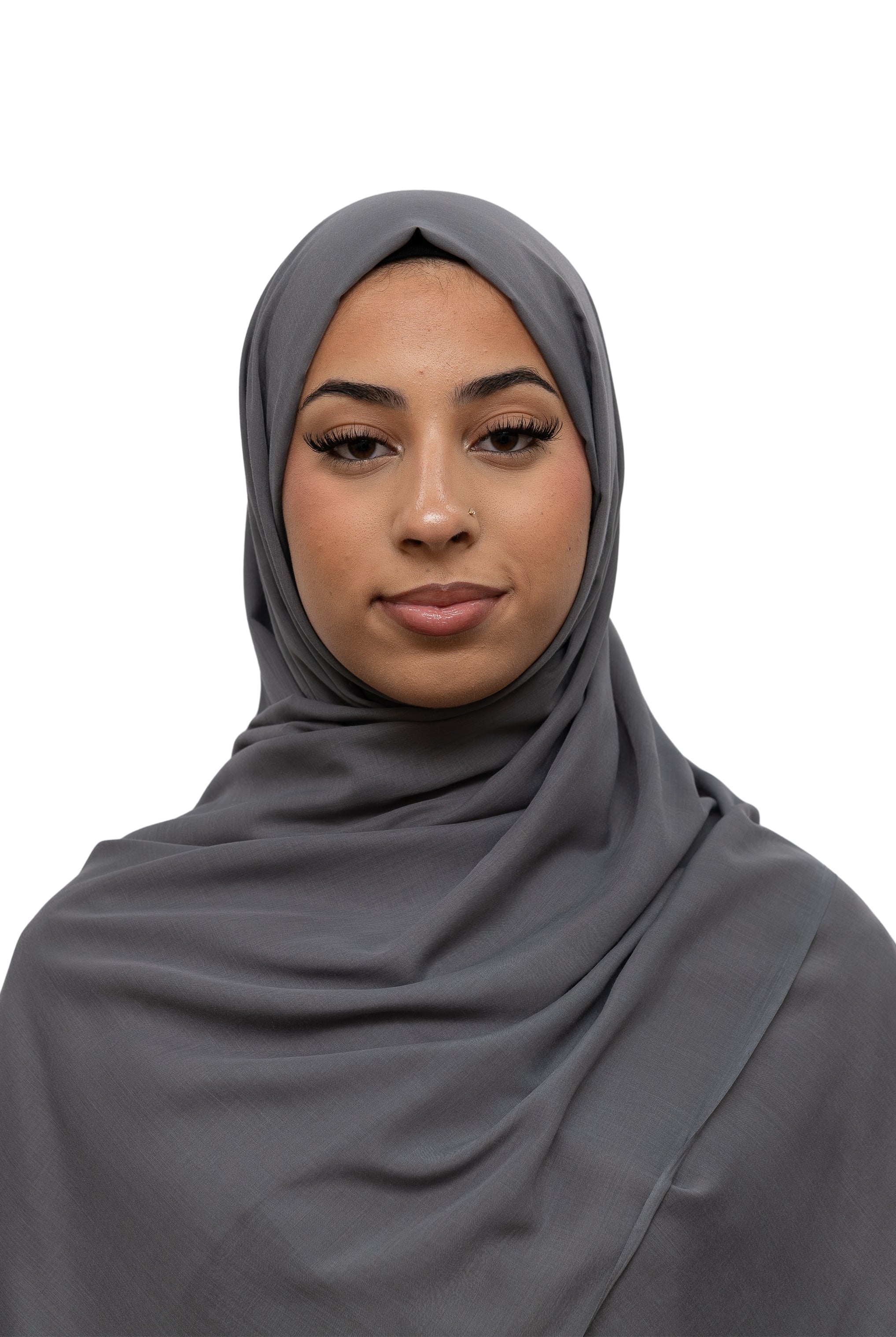 Exclusive Cotton Hijab Dark Grey Col 53