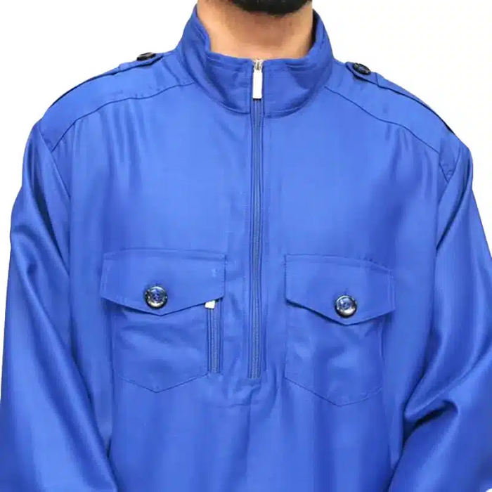 Men's Collared Bright Blue Thobe 729 image 1