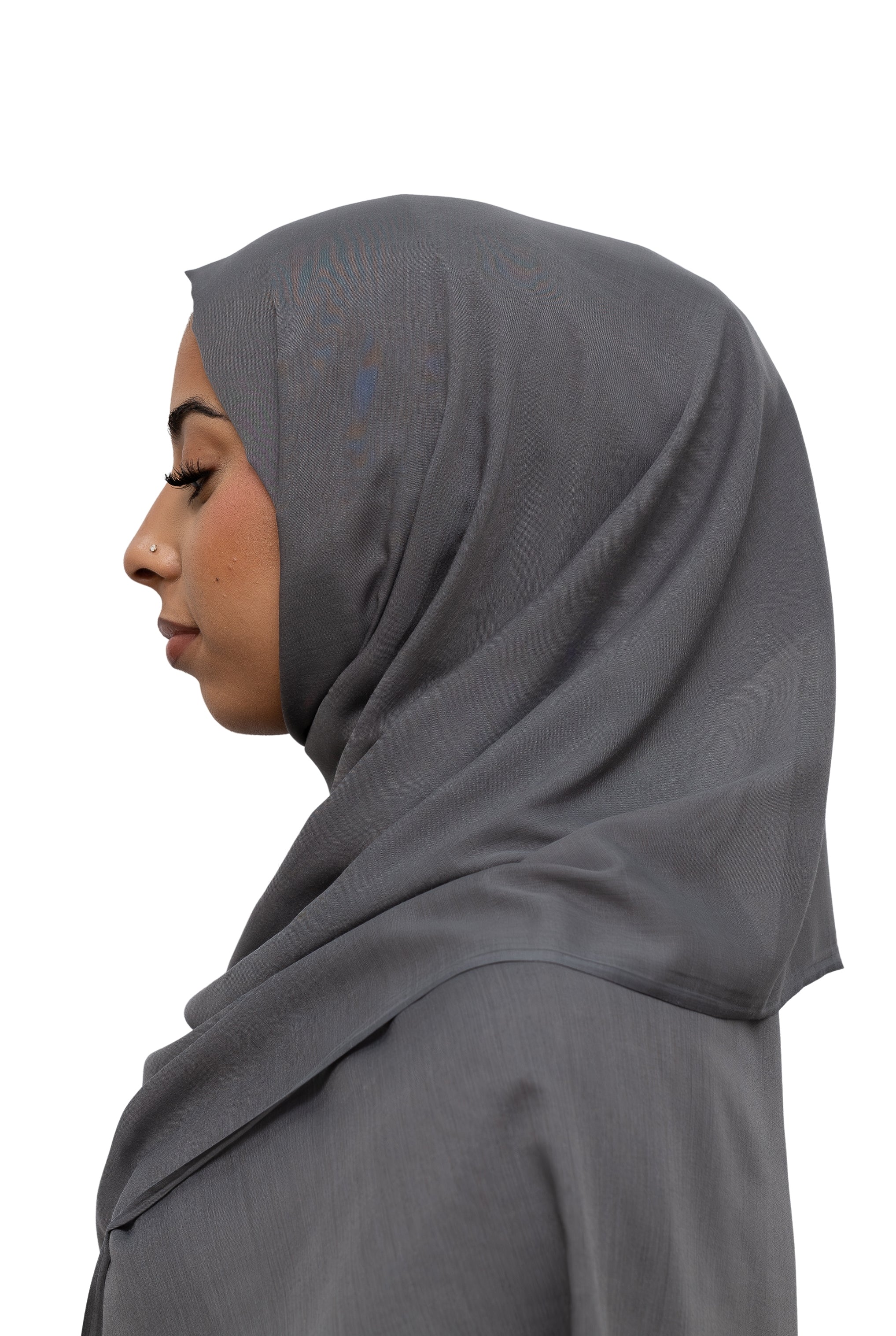 Exclusive Cotton Hijab Dark Grey Col 53