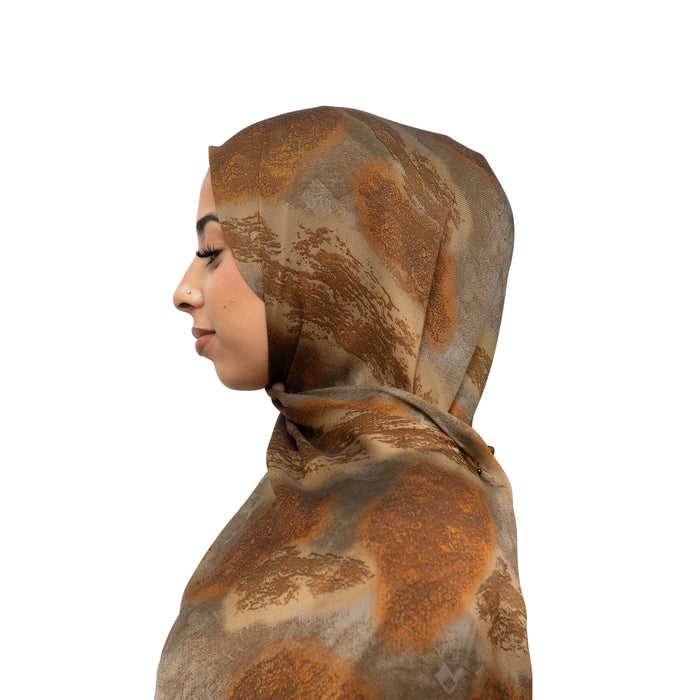 Vella Print Style 3-6 Silk Chiffon Hijab Brown
