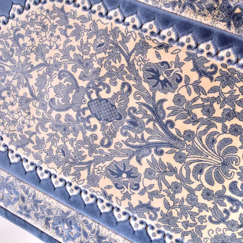 Memory Foam Padded Prayer Mat Blue And Beige