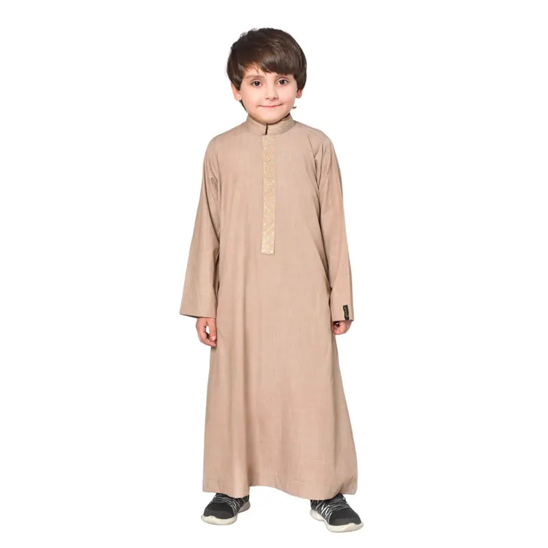 Kids Collared Beige Thobe 959 3 image 2