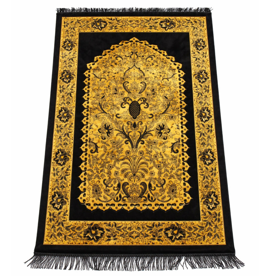Memory Foam Padded Prayer Mat Black And Gold