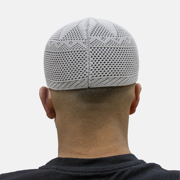 Mens Premium Knit Prayer Hat Grey