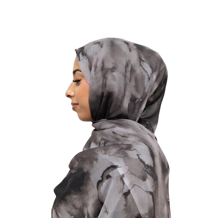 Watercolor Sharp Modal Hijab Grey