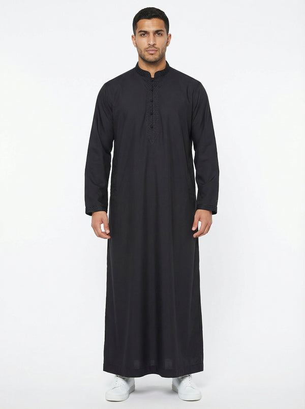 Collared Thobe Black 109 Col 8