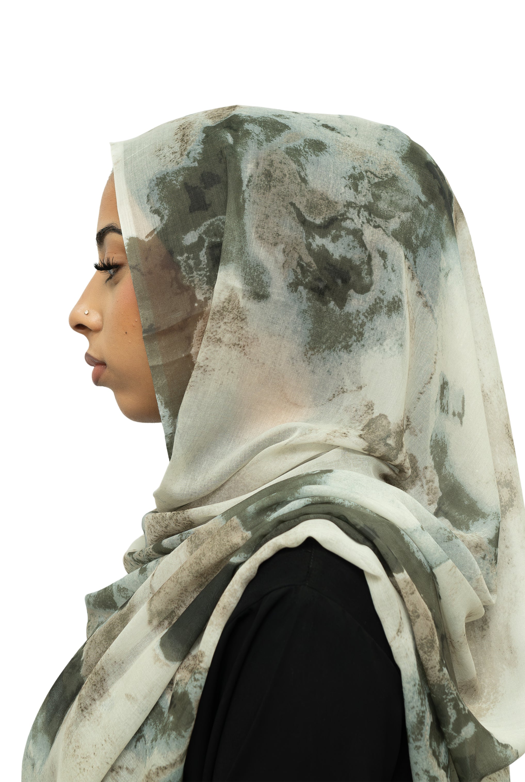 Watercolor Smooth Modal Hijab Olive Green