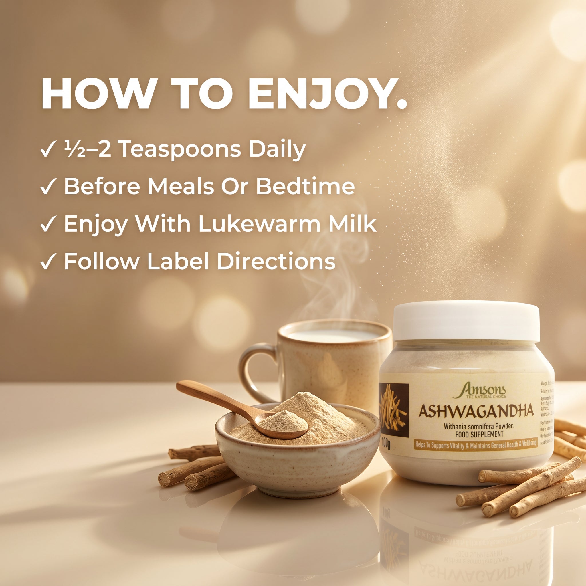 Ashwagandha Food Supplement Powder 100g