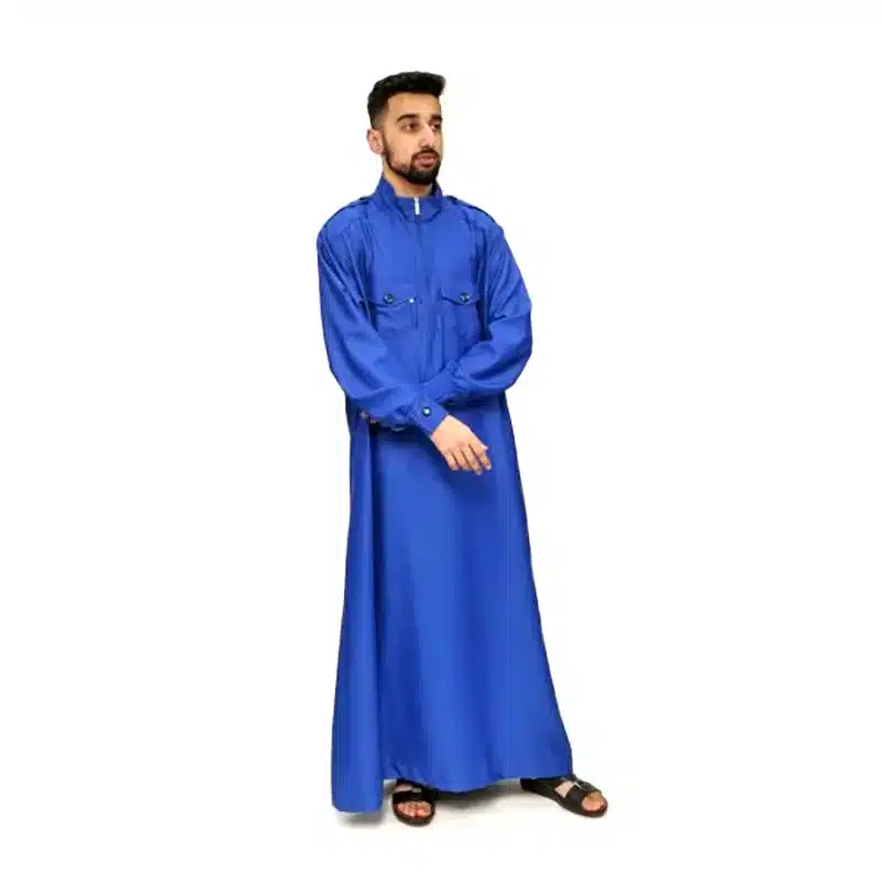 Men's Collared Bright Blue Thobe 729 image 0