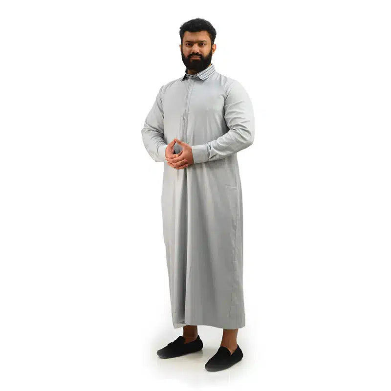 Textured Collared Grey Thobe 1510- 3 image 0