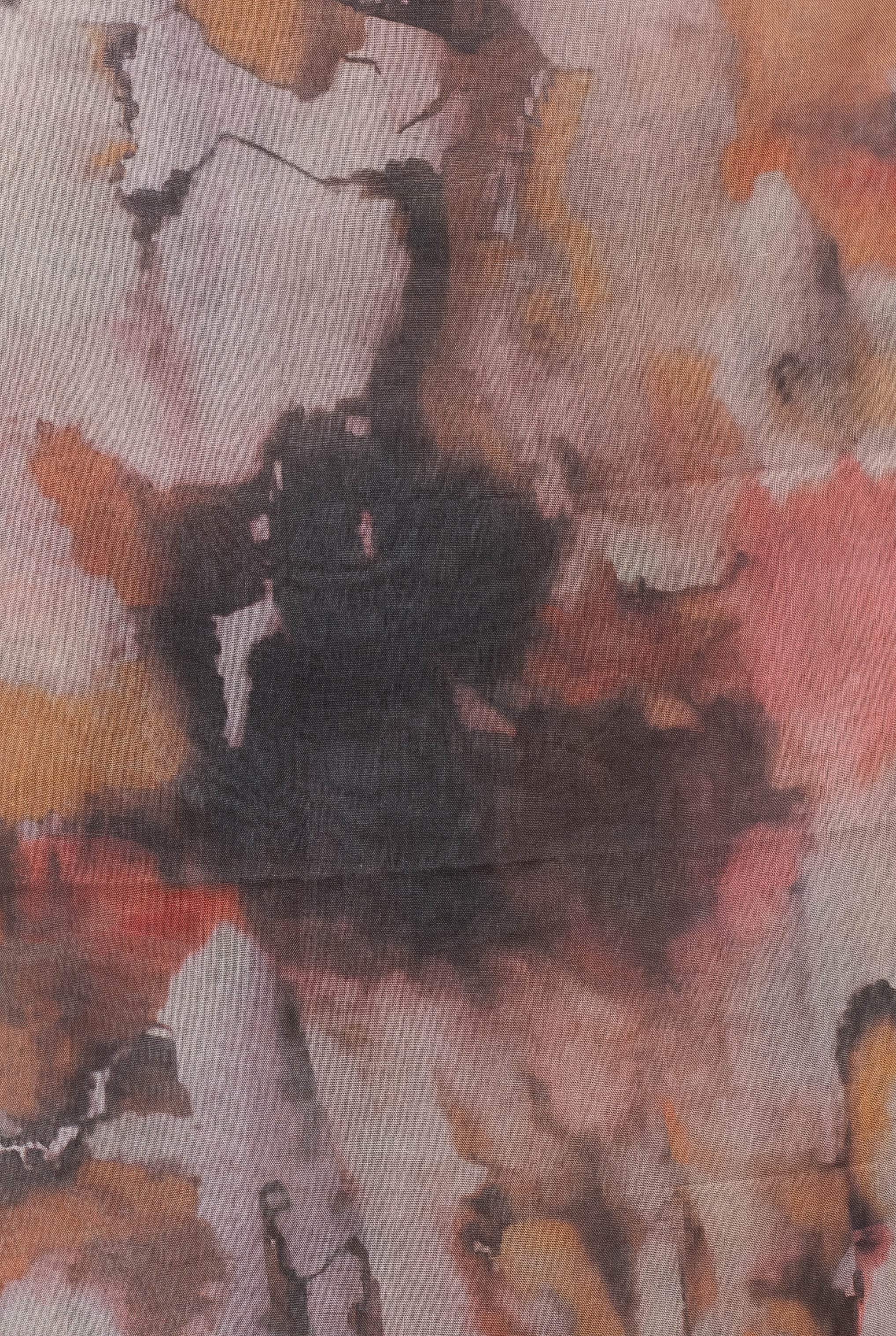 Watercolor Sharp Modal Hijab Black Orange