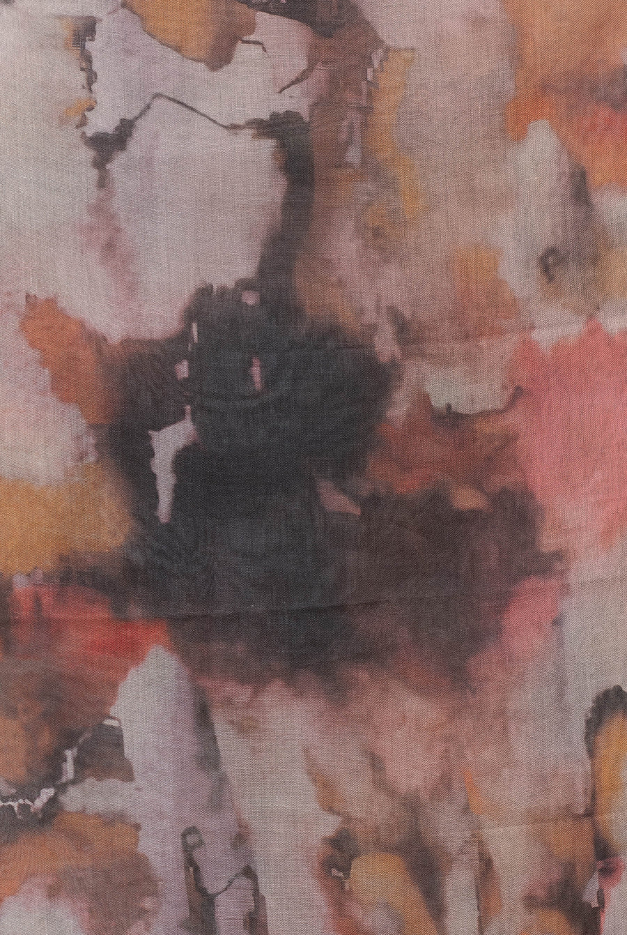 Watercolor Sharp Modal Hijab Black Orange