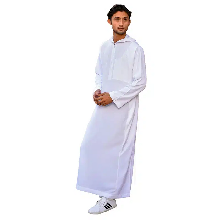Men's Hooded White Thobe 93 image 1