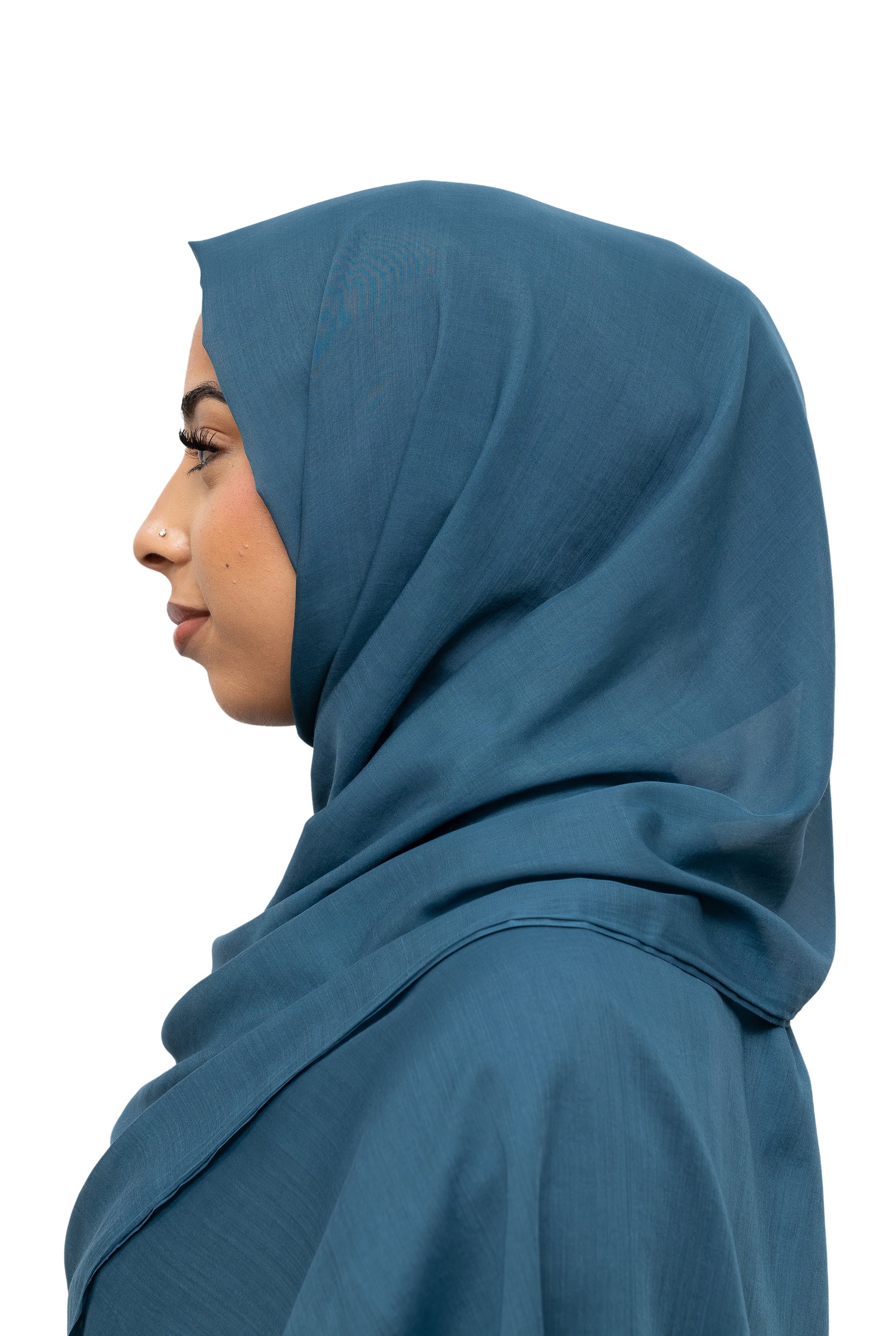 Exclusive Cotton Hijab Petrol Blue Col 78