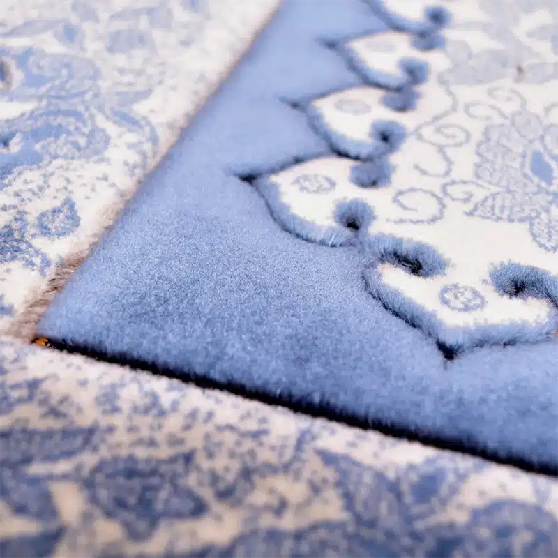 Memory Foam Padded Prayer Mat Blue And Beige