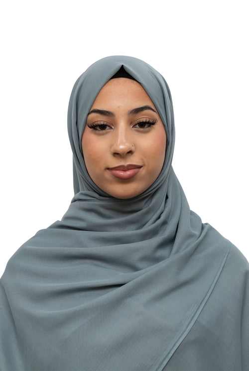 Exclusive Cotton Hijab Midnight Grey Col 81