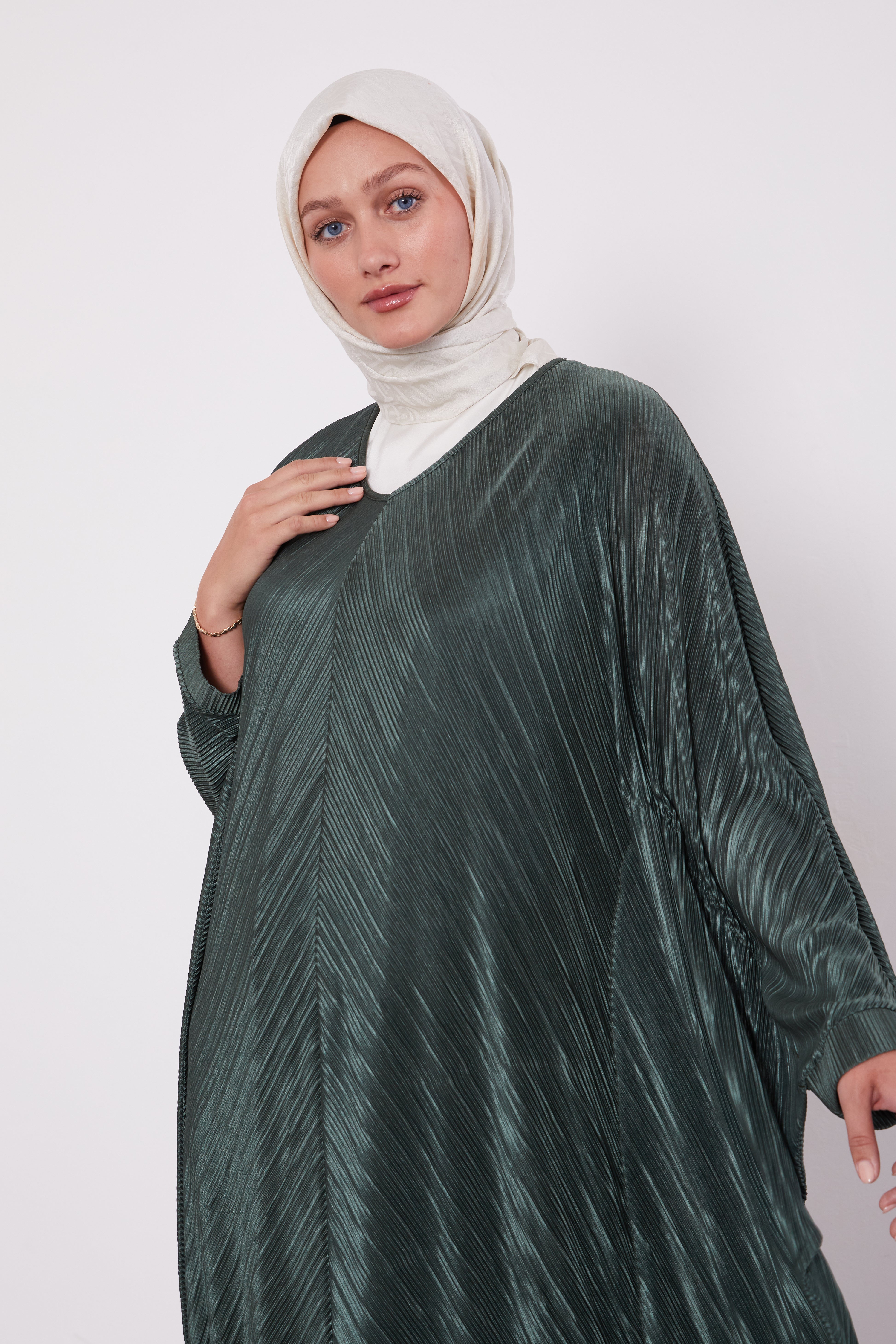 Pleated Batwing Olive