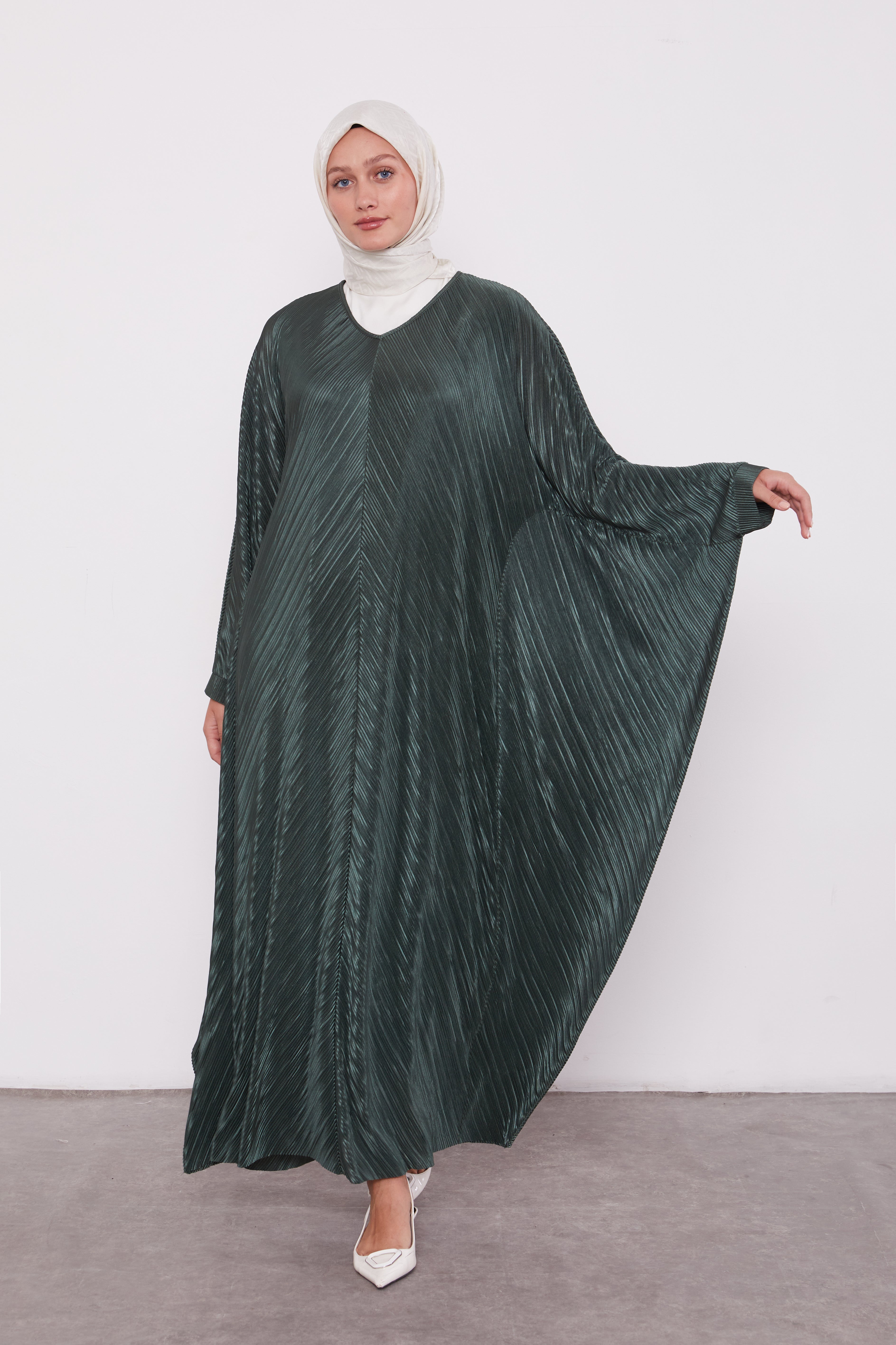 Pleated Batwing Olive